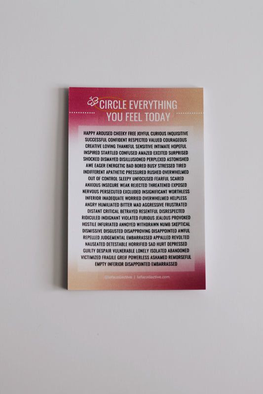 Emotions Worksheet Sticky Pad